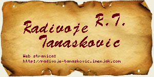 Radivoje Tanasković vizit kartica